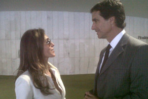Christiane Torloni e Victor Fasano no Congresso (Foto: Robson Bonin / G1)