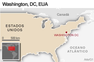 Mapa Washington DC (Foto: Arte / G1)