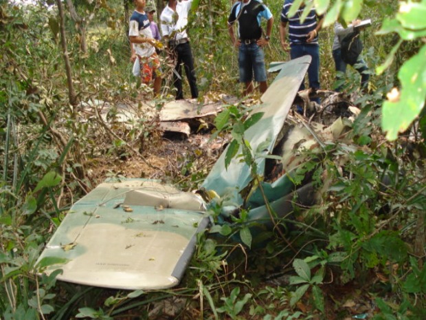 Avião cai e pega fogo no Pantanal em Corumbá (Foto: Polícia Civil/Corumbá)