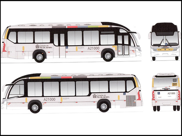 Ônibus serão equipados com câmbio automático e suspensão a ar no Rio (Foto: Divulgação / Secretaria municipal de Transportes)
