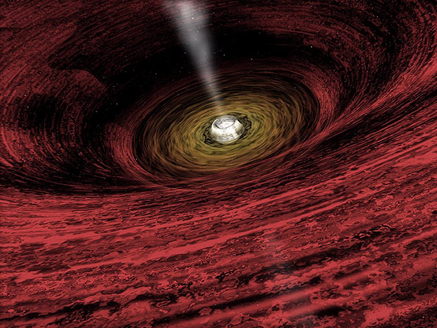 Representação artística de como seria um buraco negro (Foto: NASA/CXC/A.Hobart)