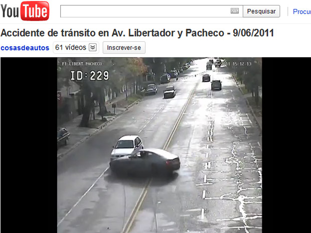 Câmera de segurança flagrou o acidente em San Isidro, na Grande Buenos Aires (Foto: Reprodução de vídeo)