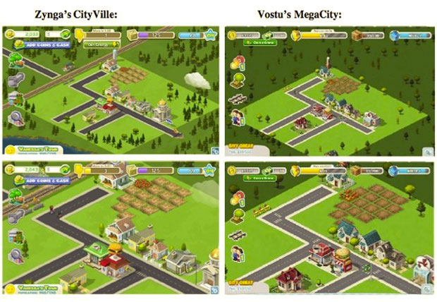 Zynga comparou imagens de seus games com os da Vostu em DVD enviado à corte federal da Califórnia (Foto: Reprodução)