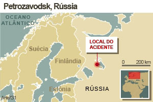 Mapa mostra local do acidente (Foto: Editoria de Arte / G1)