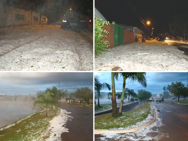 Chuva de granizo em Capitão Leônidas Marques. (Foto: Ruy Castro)