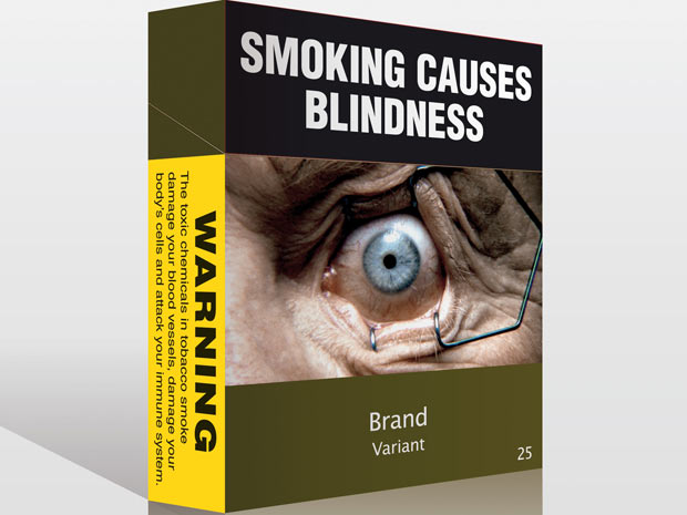 Proposta de embalagem do governo australiano para os cigarros (Foto: AP)