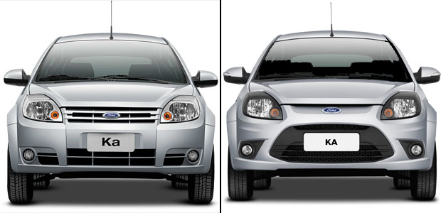 ford ka antes e depois frente (Foto: Divulgação)