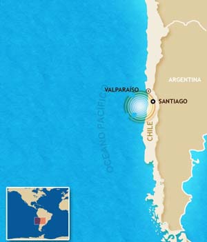 mapa terremoto chile (Foto: Editoria de Arte / G1)