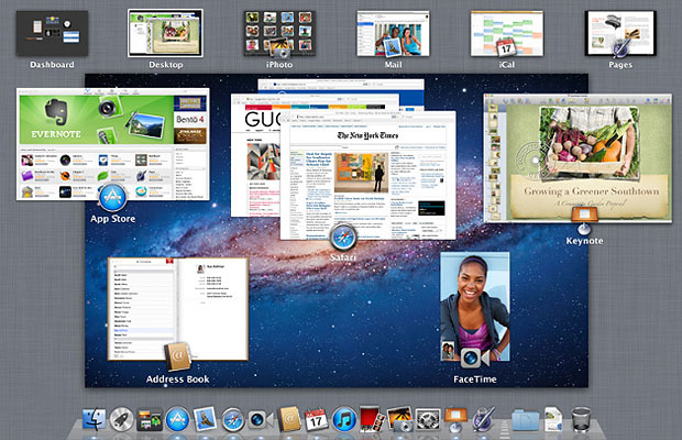 Sistema Mac OS X Lion traz uma nova forma de visualizar os programas em execução no MacBook (Foto: Divulgação)