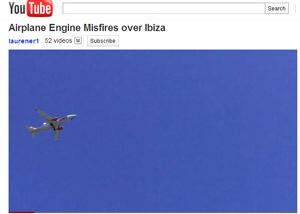 Vídeo de avião com turbina em chamas foi publicado no YouTube (Foto: Reprodução)