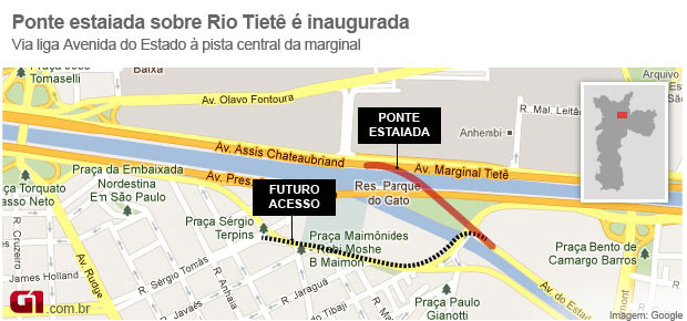 mapa ponte estaiada _novo (Foto: Arte/G1)