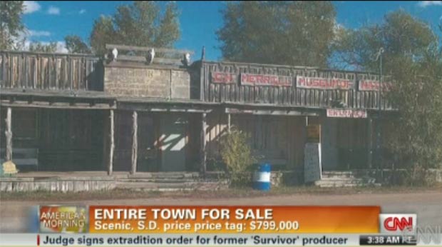 Cidade no estado da Dakota do Su foi colocada à venda por US$ 799 mil. (Foto: Reprodução/CNN)