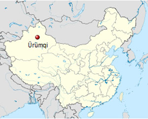 Localização de Ürümqi, na China (Foto: CC/BY-SA)