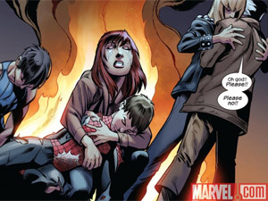 Morte do personagem Peter Parker na série 'Ultimate comics fallout' (Foto: Divulgação/Marvel Comics)