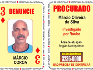 Baralho do crime: Márcio Oliveira da Silva (Foto: Reprodução/ site SSP-BA)