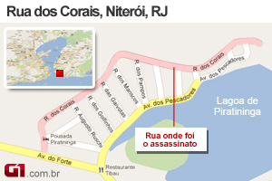 Mapa crime juíza Niterói (Foto: Arte/G1)