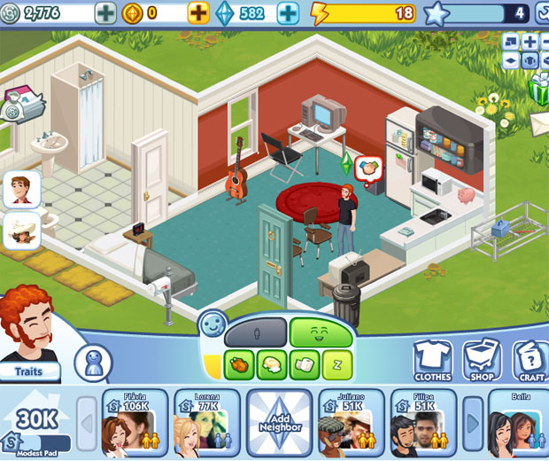 'The Sims Social' é versão de 'The Sims' para o Facebook (Foto: Reprodução)