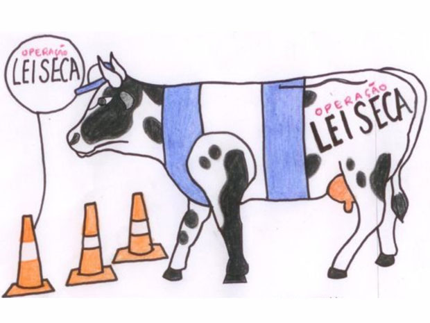 Vaca com referência à Lei Seca (Foto: Divulgação/Toptrends)