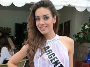Miss Argentina disse estar muito feliz em participar de concurso (Foto: Luciana Bonadio/G1)