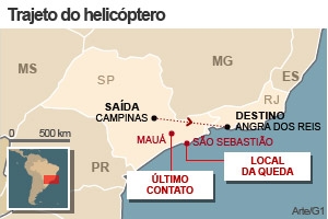 mapa helicóptero (Foto: Arte/G1)