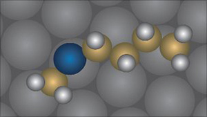Molécula de sulfeto de butil metil (Foto: Nature Nanotechnology / BBC)