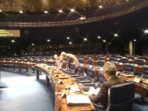 Plenário do Senado, em foto feita por volta das 16h30 desta quinta (Foto: Iara Lemos/G1)