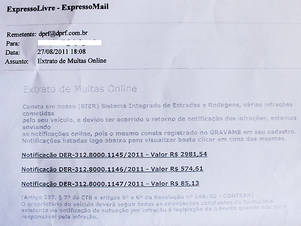 E-mail enviado em nome da PRF na Paraíba é 'armadilha' para internautas (Foto: Divulgação/PRF-PB)