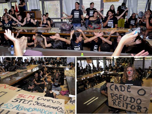 Estudantes da UnB ocupam gabinete do Reitor no campus de Ceilândia (Foto: Renato Araújo ABr)