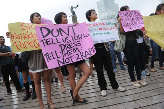 Protesto Indonésia Mulheres Roupas (Foto: Romeo Gacad/AFP)