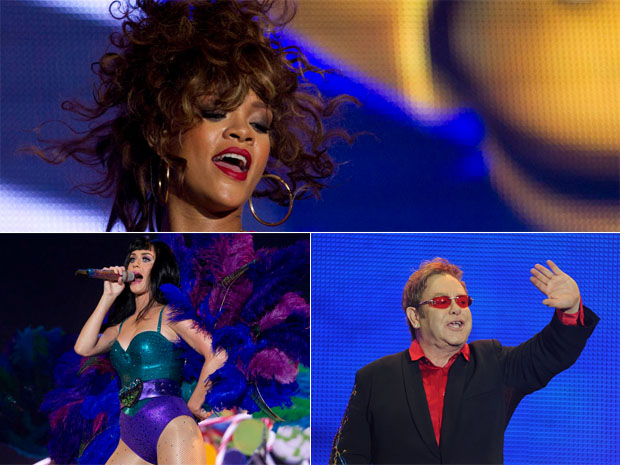 Rihanna, Katy Perry e Elton John tocam no 1º dia de Rock in Rio (Foto: Flavio Moraes/G1)