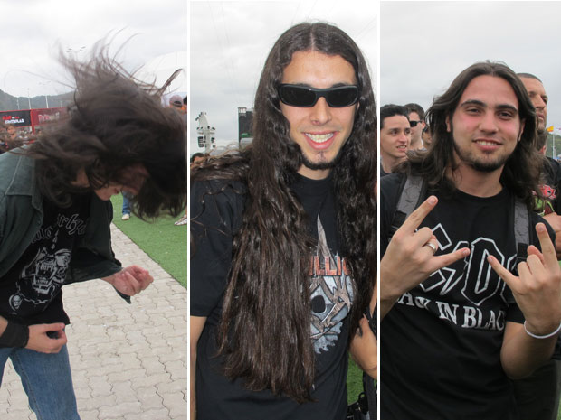 Cabeludos fãs de heavy metal não têm vergonha de assumir que fazem escova e hidratação (Foto: Tássia Thum/G1)