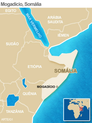 mapa somália atentado (Foto: Arte G1)