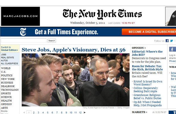 Steve Jobs New York Times (Foto: Reprodução)