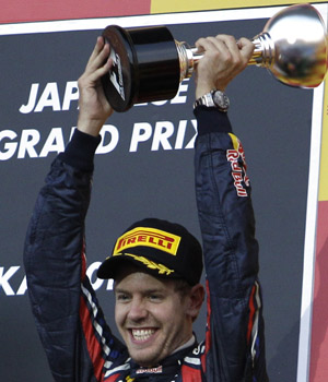 Aos 24, Vettel é o bicampeão
mais jovem da história (AP)