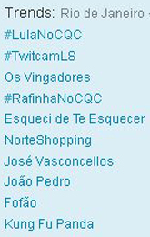 Trending Topics no Rio às 17h45 (Foto: Reprodução)