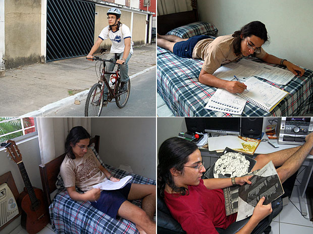 Rafael Santiago se divide entre estudo, diversão e malhação, sem tirar o olho do Enem (Foto: Vanessa Bahé/G1)