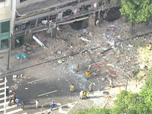 Explosão em restaurante no Centro (Foto: Reprodução/TV Globo)