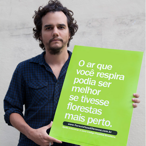 O ator Wagner Moura é um dos que aderiu à campanha contra mudanças no Código Florestal (Foto: Divulgação/Floresta faz a diferença)