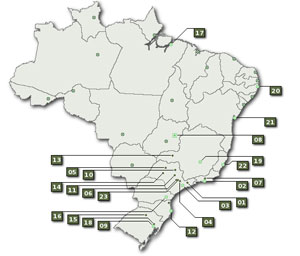 Mapa localiza onde estão iscas para hackers no Brasil (Foto: Reprodução/CERT.br)