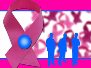 Site sugere ponto azul no tradicional laço rosa, símbolo da campanha contra o câncer de mama (Foto: BBC)