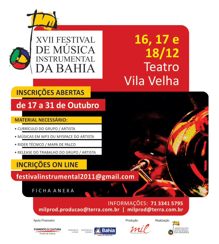Festival de Música Instrumental da Bahia (Foto: Banner Divulgação)