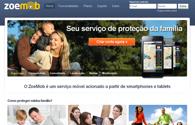 Página da Zoe Mob, startup que recebeu investimentos do Anjos do Brasil (Foto: Reprodução)