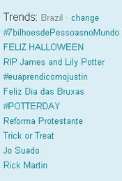 Trending Topics no Brasil às 12h25 (Foto: Reprodução)