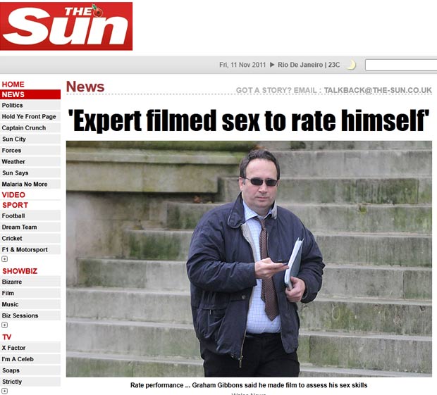 Graham Gibbons filmou secretamente a si mesmo fazendo sexo para avaliar desempenho. (Foto: Reprodução/The Sun)
