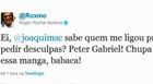Roger diz que Peter Gabriel
 se desculpou (Reprodução/Twitter)