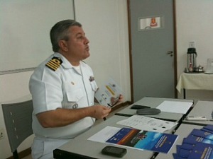 Capitão-de-Mar-e-Guerra, Odilon Leite Andrade Neto durante inauguração (Foto: Reprodução/Amazonas FM)