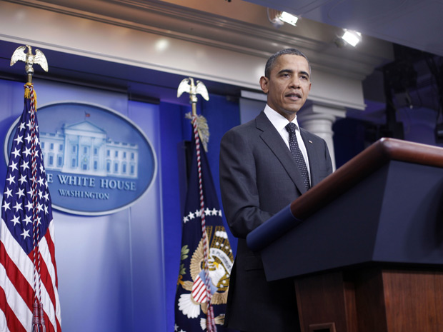 Barack Obama em pronunciamento nesta segunda-feira, na Casa Branca. (Foto: AP)