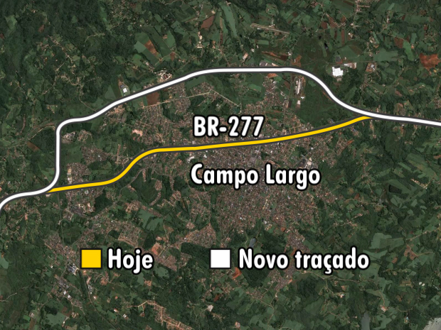 Novo contorno viário será feito no sentido Ponta Grossa-Curitiba (Foto: Arte/RPC TV)