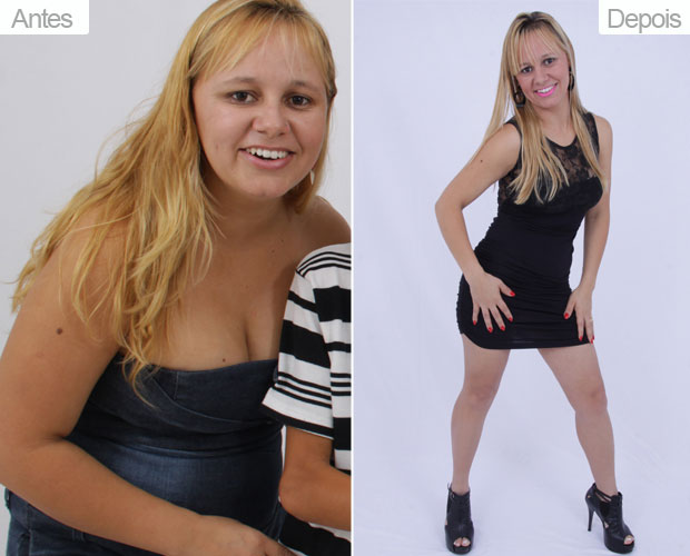 Tatiana antes e depois de mudar a alimentação (Foto: Tatiana/Vc no Bem Estar)