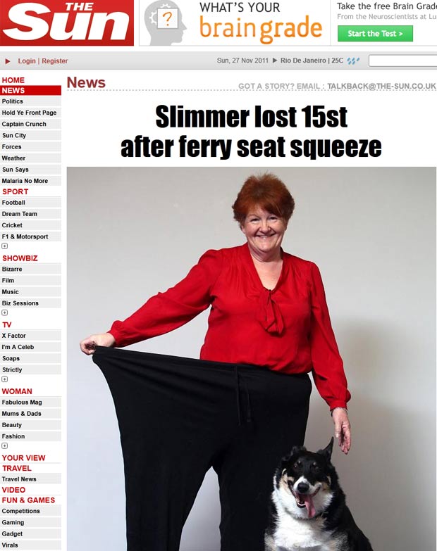 Elaine Kerr emagreceu quase 100 quilos. (Foto: Reprodução/The Sun)